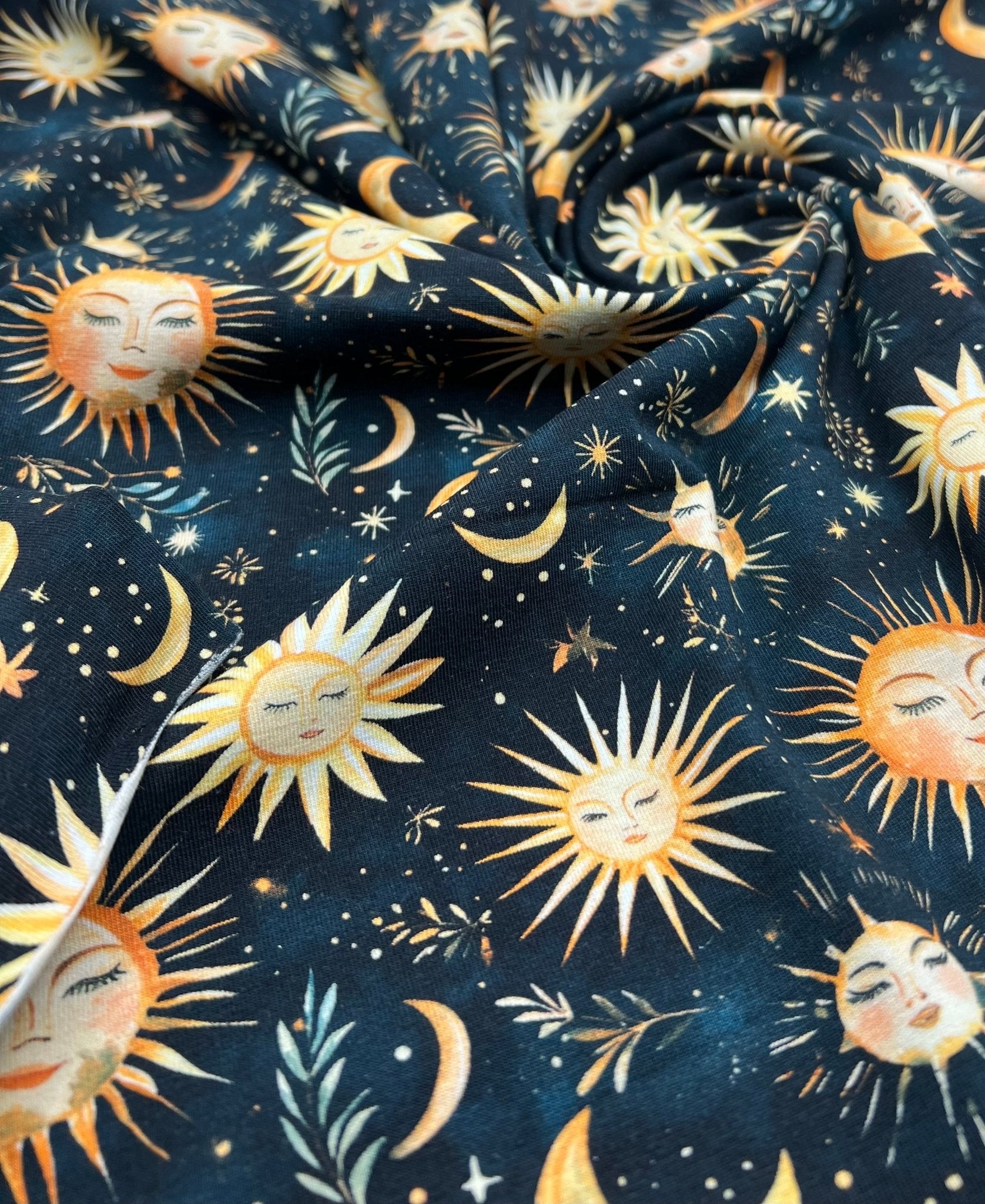 Celestial Print Cotton Stretch Jersey 200 GSM 95/5 Lycra 4 Way Stretch - T9 Fabrics